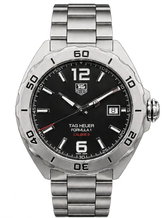 Vintage TAG Heuer Formula 1 steel watch with black dial